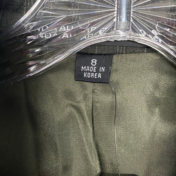 Linda Allard Ellen Tracy Jacket Womens 8 Blazer Gray Pinstripe Wool Button Up - Picture 2 of 10